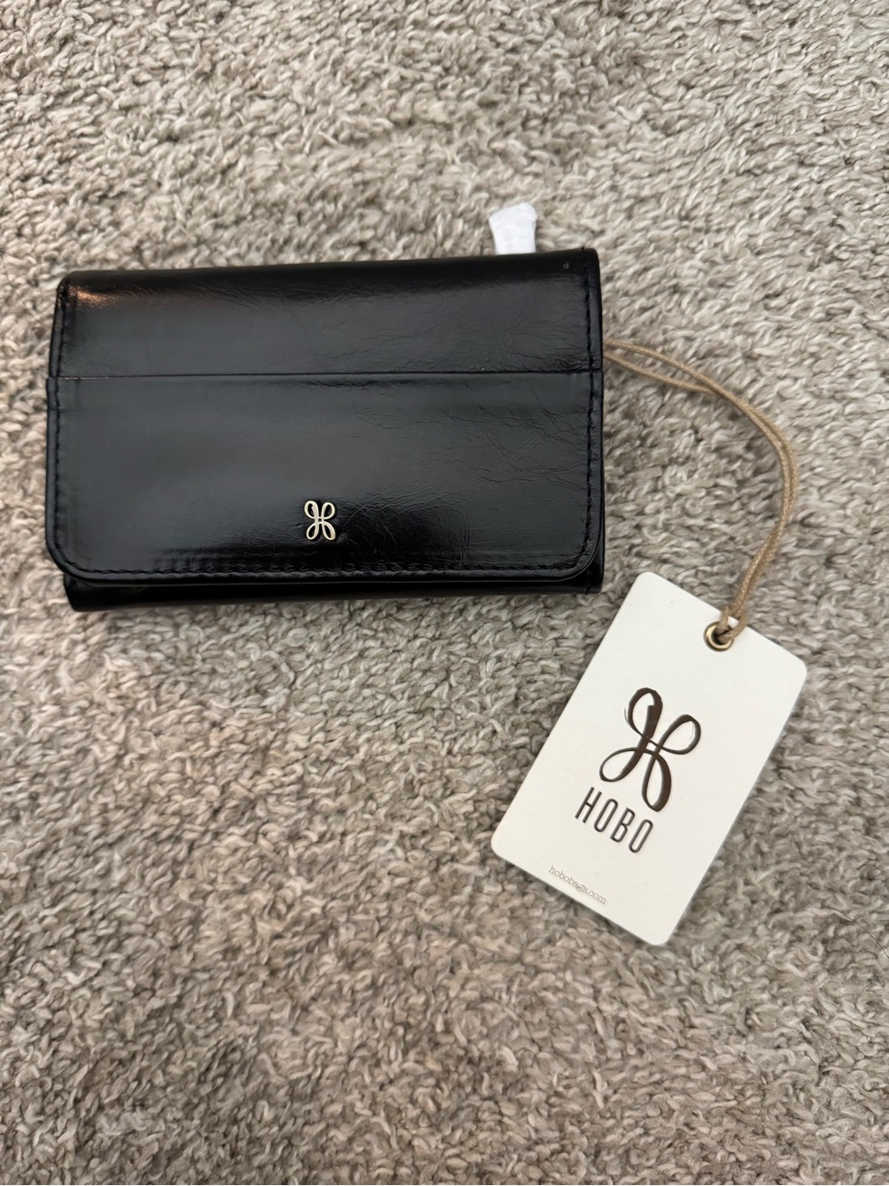 HOBO Black Leather Bi-Fold Card Wallet